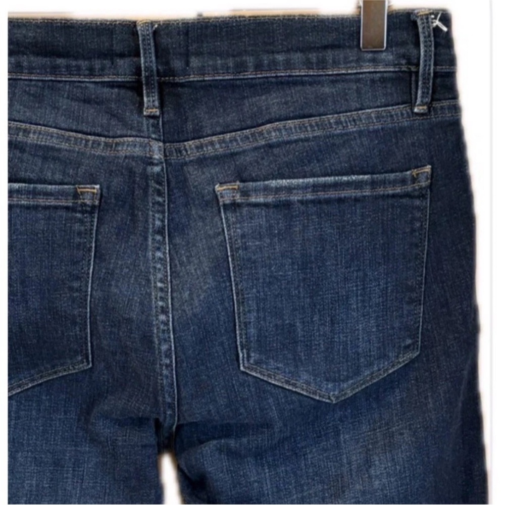 Frame Le Garcon NWOT Dark Wash Mid Rise Slim Crop Raw Hem 27 - Picture 4 of 9